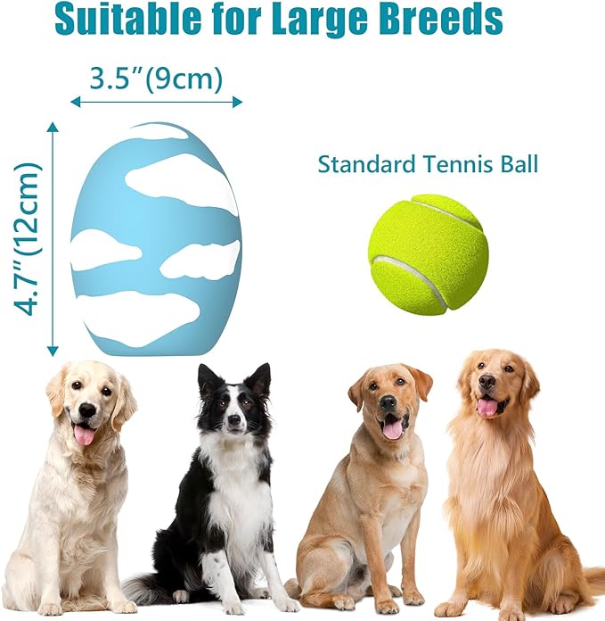 Dog Toys, Squeaky Latex Rubber Bouncy Balls, Squeaky Egg Dog Toys Balls, 3 Pack Interactive Squeak Dog Toy Set for Medium Large Breeds Dogs (3 Pack-A, Large)