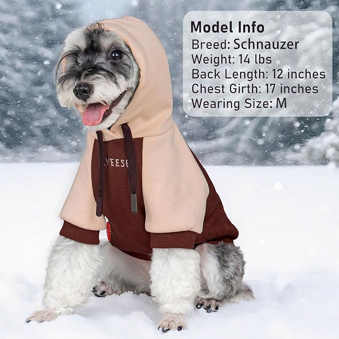 KYEESE Dog Hoodie Stretchy Warm Pet Clothes Cat Coat with Leash Hole Pet Sweatshirt with Drawstring Comfort Cat Sweater Soft Dog Clothes for Small Dogs Dogs Winter Coat for Cold Weather