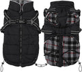 Geyecete Warm Waterproof Winter Dog Coat With Harness Traction Belt - Pet Outdoor Jacket for Autumn and Winter - Medium, Small Dogs - Black-M