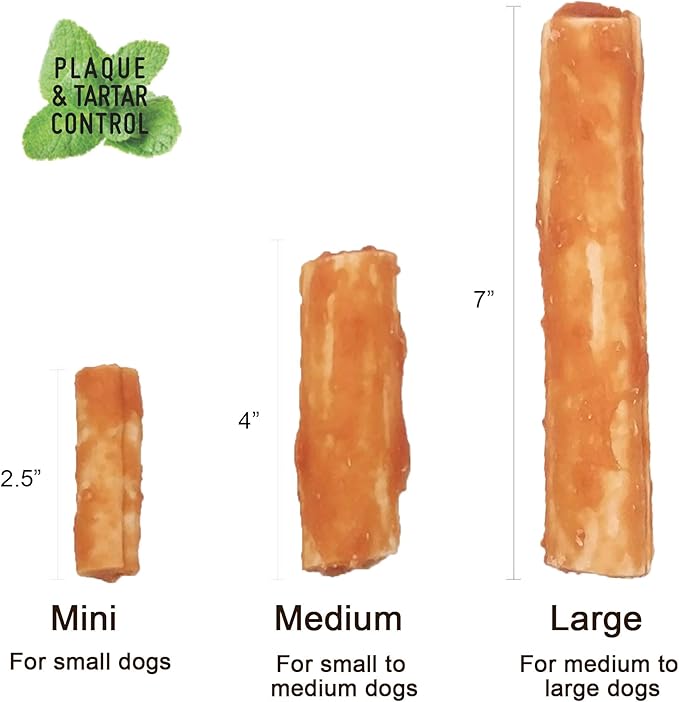 Premium Dog Chew Treats Chicken Retriever Rolls for Large Dogs, Rawhide Free, Grain Free, Highly Digestible,Large 7" 2pcs/Pack x 2pack