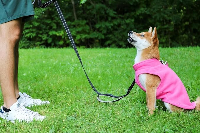 JACKO & CO - Fleece Vest Dog Sweater with Leash Ring - Soft, Warm & Lightweight Pullover Coat for Small & Medium Dogs, Puppies & Cats - Cozy Fall/Winter/Spring Pet Jacket (Pink, Small 4-6lbs)