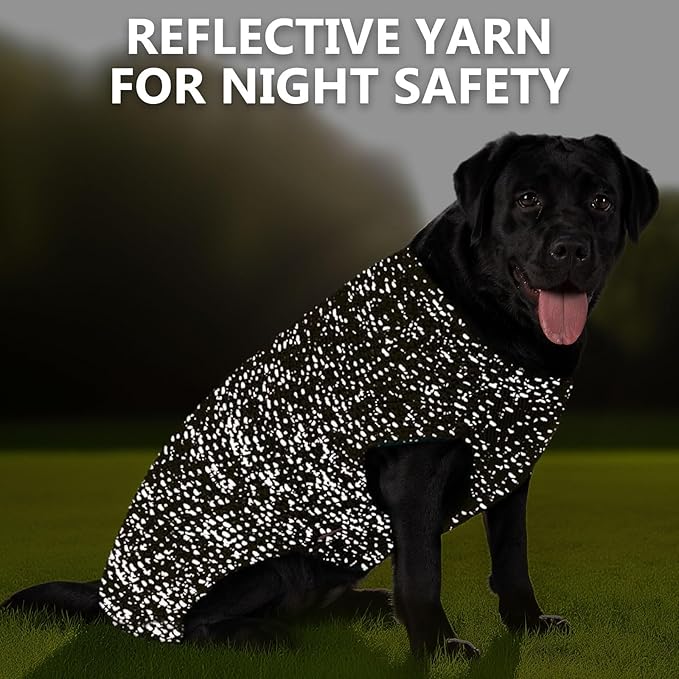 KYEESE Dog Sweater with Leash Hole for Small Dogs Male Warm Pullover with Reflective Yarn Soft Knit Pullover Boy Dog Coats Cozy Lightweight Thick Sweater Pet Indoor Outdoor Wear,Brown,Small