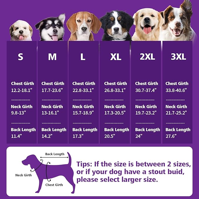 Fragralley Dog Coat Large, Waterproof Dog Jacket with Warm Fleece Lining, Adjustable Reflective Dogs Winter Coat, Turtleneck Pet Coats for Cold Weather (Purple XXXL)