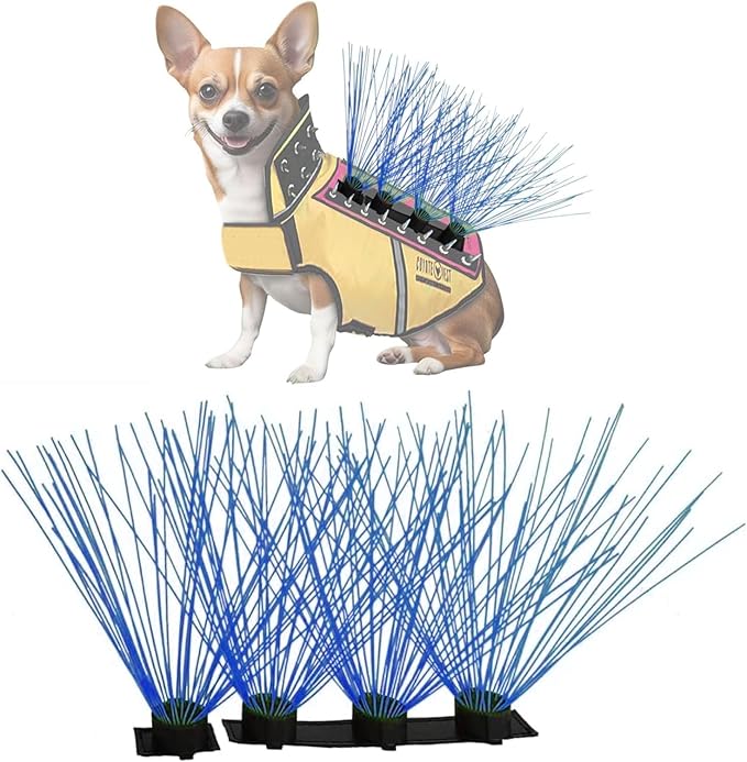 CoyoteVest CoyoteWhiskers Protection Nylon Bristles for CoyoteVest or SpikeVest Dog Harness Vest, Dog Accessories That Deter Coyote, Hawk and Raptor Attacks (Set of 4, Blue)