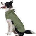 Waterproof Dog Raincoat, Adjustable Lightweight Dog Rain Jacket with Reflective Strip Leash Hole for Small Medium Large Dogs (Green, X-Large(37-55lb))