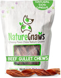 Nature Gnaws Beef Gullet Springs for Dogs 7-8" (12 Count) - Natural Beef Jerky Stick Dog Chew Treats - Rawhide Free