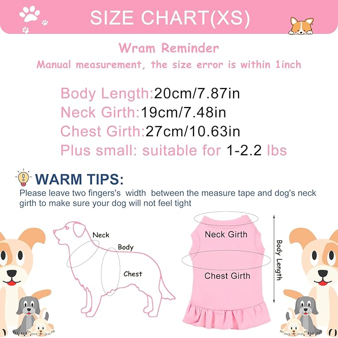 6 Pieces Dog Dresses Shirt Skirt Sleeveless Dress Breathable Pet Shirts with Ruffles Puppy Sundress Outfits for Dogs and Cats (XS Size)