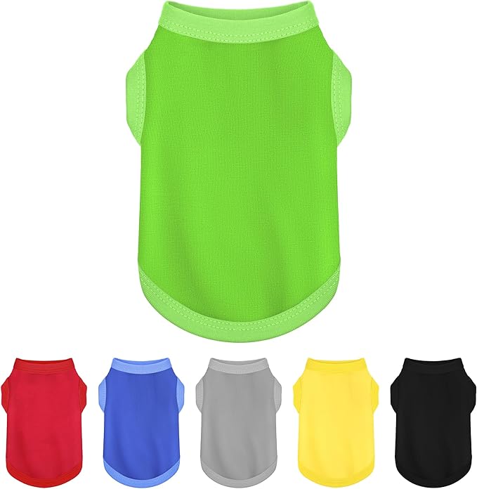 Elevate Your Dog's Fashion Quotient with Colorful and Breathable Sleeveless Cotton Shirts! Perfect Pet Apparel for Small to Medium Dogs Green 4XL
