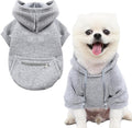 Jecikelon Pet Dog Cold Weather Coat with Pocket Winter Dog Hoodie Warm Puppy Clothes for Small Dogs Chihuahua Clothing (Small, Y02-Grey)