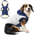 Fleece Lining Extra Warm Dog Hoodie in Winter for Large Dogs Jacket Pet Coats with Hooded,Beige and Blue XL