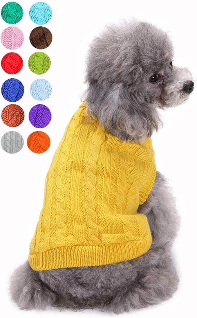 Warm Classic Turtleneck Pet Sweater - Cute Winter Dog & Cat Sweater for Small, Medium & Large Dogs - Christmas Sweaters for Girls & Boys
