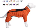 Orange S Warm Dog Vest, 4 Legs Covered Windproof Reflective Waterproof Outdoor Dog Snow Jacket - Zippered Adjustable Sizes for Small to Large Dogs