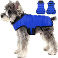 MIGOHI Lightweight Dog Coat, Windproof Dog Jacket, Puffer Jacket for Small Dogs, Padded Vest with Reflective Strips, Warm Snow Vest in Cold Weather, Easy On Hook & Loop Belly, Blue, XS