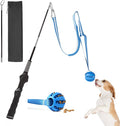 Flirt Pole for Dogs Interactive Dog Pole Toy for Large Medium Small Dogs, Dog Teaser Pole for Tug of War, Flirt Pole with Lure Ball (Standard&Extended Pole+Tensile Rope)