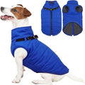 Kuoser Dog Jacket, Warm Dog Coat with Harness Built in for Small Dogs, Puppy Winter Jacket Pet Clothes for Cold Weather, Windproof Doggie Winter Vest for Pug Dachshund, Blue S