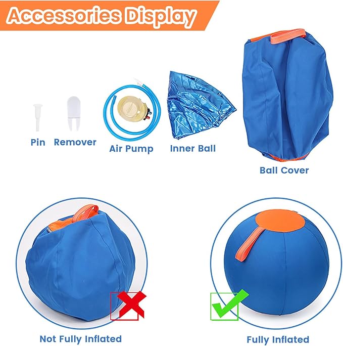 Shrandi Horse Herding Ball - 25" Cover with Straps, Australian Shepherd, Cattle Dogs, Collie & Herding Dog, Giant Jolly Ball for Play