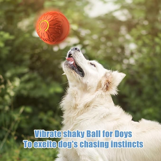 Shaky Ball Toy for Dogs, Automatic Interactive Dog Ball, USB Rechargeable Vibrating Dog Balls Suitable for All Dogs (Blue+Orange)-2PCS