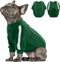 Queenmore Small Christmas Dog Sweater, Cozy Fleece Dog Sweatshirt, Warm Winter Fleece Jacket for Small, Medium & Large Dogs with Leash Hole/Reflective Stripes Green