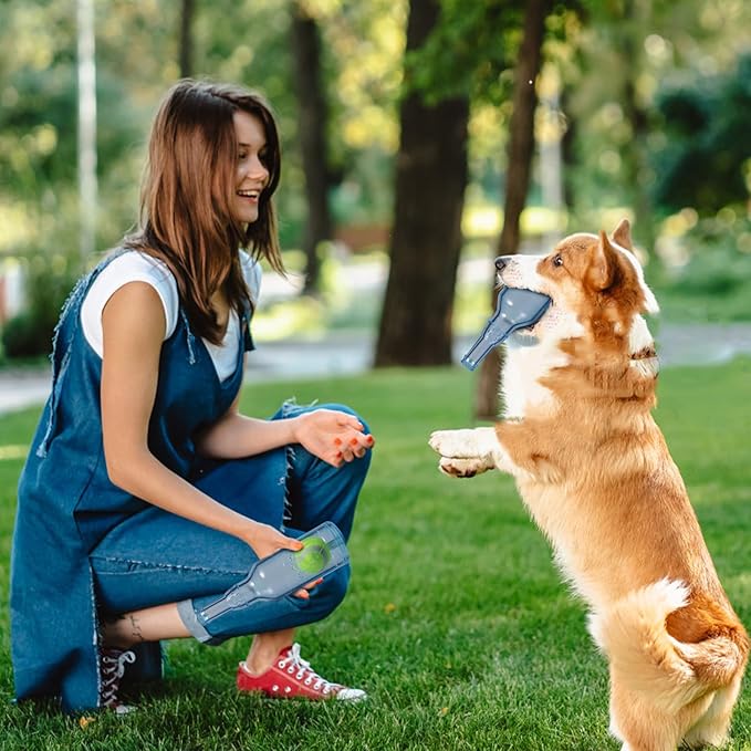 Indestructible Dog Toys for Aggressive Chewers, Contains Tennis Ball, Durable Squeaky Toys (Green, L)