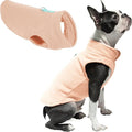 Gooby Fleece Vest Dog Sweater - Peach, Large - Warm Pullover Fleece Dog Jacket with O-Ring Leash for Small to Medium Dogs