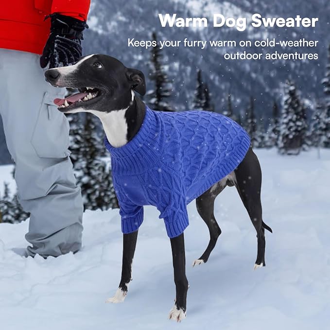 Queenmore Small Dog Sweater,Warm Pullover Dog Sweaters for Small Dogs Boys Girls,Soft Winter Doggie Sweaters,Thick Warm Dogs Clothes for Chihuahua,Dachshund,Yorkie(Royal Blue,S)