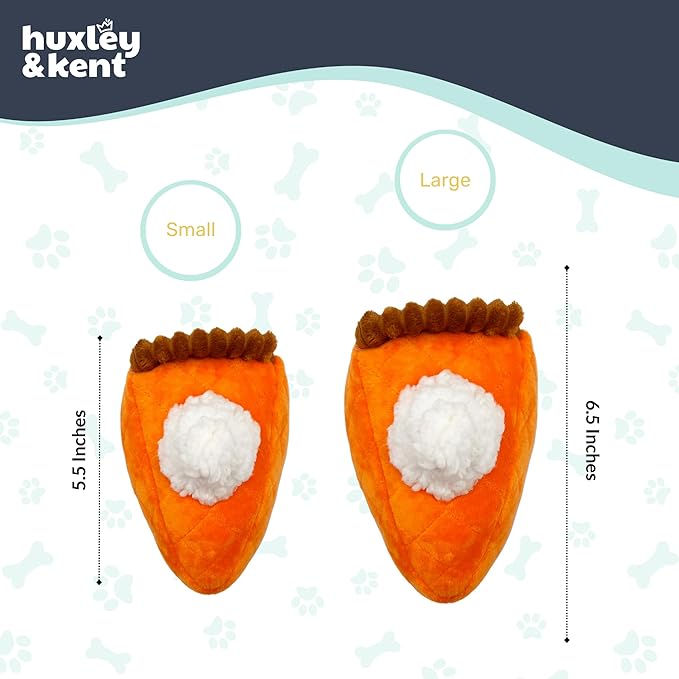 Huxley & Kent Funny Dog Toy w/Squeaker – Fall Power Plush Squeaky Dog Toys for Small, Medium & Large Dogs – Soft Stuffed Animal for Indoor Play & Fetch - Punkin Pie, Large