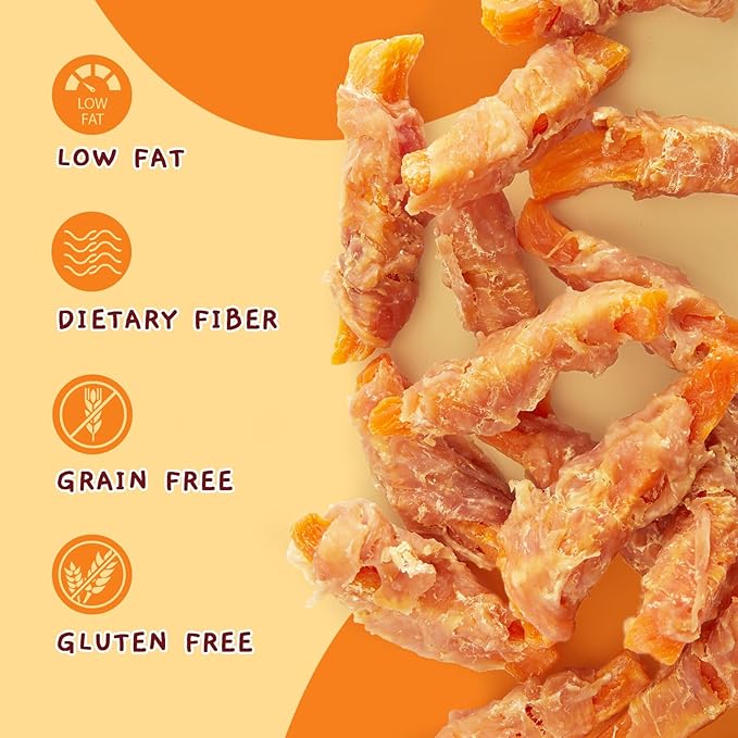 Jungle Calling Chicken & Sweet Potato Dog Treats – Gluten-Free, Grain-Free, High-Protein Natural Chews for Medium/Large Breeds, Edible Pet Snacks,10.6 oz