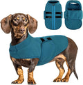 Queenmore XL Dog Sweaters, Soft Fleece Vest Pullover Dog Jacket with Leash Hole, Warm Winter Dog Clothes Cold Weather Doggy Dachshund Sweater for Large Dogs Cats Boy or Girl (Peacock-Blue, XL)