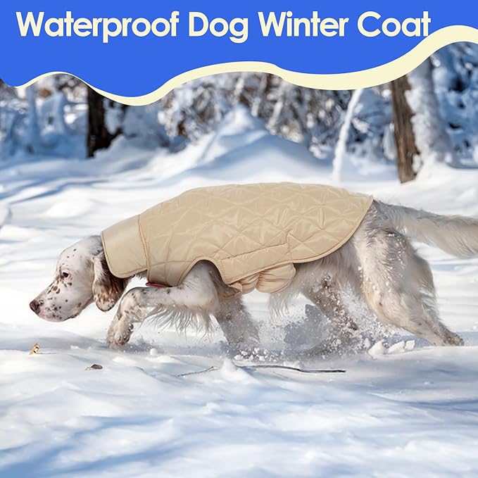 MIGOHI Reversible Dog Coat, Windproof Waterproof Winter Jacket, British Style Plaid, Warm Dog Vest for Small Medium Large Dogs, Pink, M