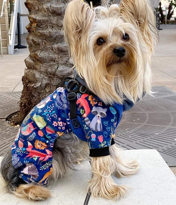 CuteBone Small Dogs Outfit Soft Puppy Onesies Pjs Dog Pajamas Pet Coat Cat Apparel Comfy Doggie Jumpsuit Bodysuit for All Seasons P75XXL