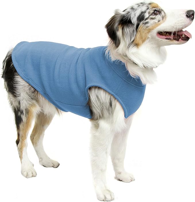 Gooby - Stretch Fleece Vest, Pullover Fleece Vest Jacket Sweater for Dogs, Steel Blue, 3X-Large