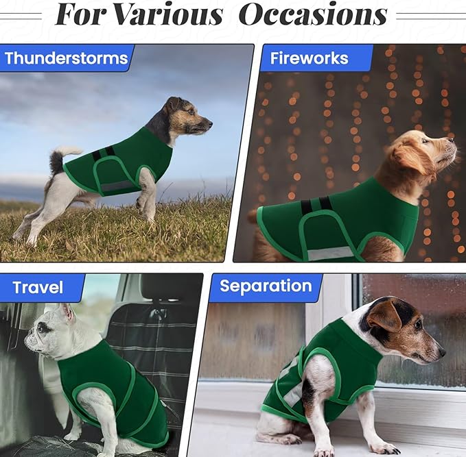 MIGOHI Breathable Dog Anxiety Calming Vest,Dog Firework Anxiety Relief Vest,Dogs Stress and Anxiety Relief Coat,Anxiety Vest for Large Dogs,XL,Green