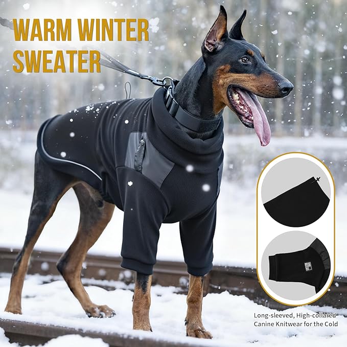 OneTigris Dog Sweater, Turtleneck Thick Dog Sweater for Small Medium Dogs, Warm Clothes for Cold Weather, Soft Lightweight and Stretchy Winter Coat for Christmas Thanksgiving