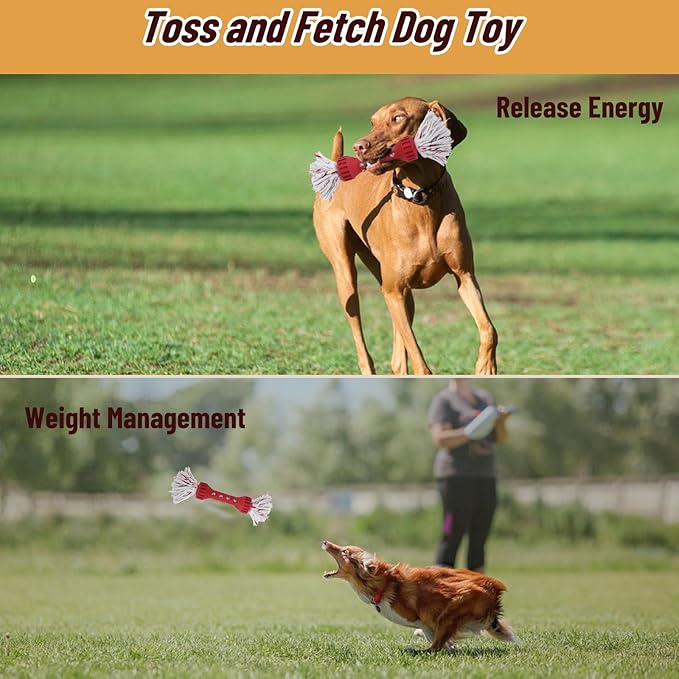 Dog Rope Toys for Aggressive Chewers, Tug of War Toys for Medium/Large Dogs, Outdoor Dog Fetch Toy, Dog Teething Toys, Keep Your Powerful Chewers Busy, Dog Boredom Buster Toys