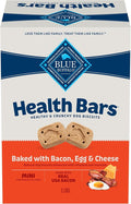 Blue Buffalo Mini Health Bars Crunchy Dog Biscuits, Oven-Baked With Natural Ingredients, Bacon, Egg & Cheese, 2-lb Box