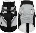 IECOii Warm Small Dog Coat Harness with D Ring - Black, Small, Zip Dog Jacket Winter Reflective, Fleece Lined Snowsuit, Pet Clothes for Yorkshire Terrier, Bichon, Shih Tzu
