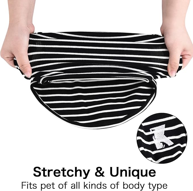 Koneseve Dog Shirt Vest Lightweight Stretchy Dog T-Shirts Soft Cool Shirts Sleeveless Stripe Vests Breathable Clothes for Puppy Kitty Cats Small Medium Large Dogs 2 Pack Black + Grey [ 4XL ]