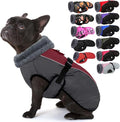 IECOii Extra Warm Dog Coat for Medium Dogs, Waterproof & Windproof Dog Jackets with Leash Hole, Adjustable Turtleneck Dog Winter Coat Reflectvie Pet Fleece Vest for Cold Weather, Burgundy, M