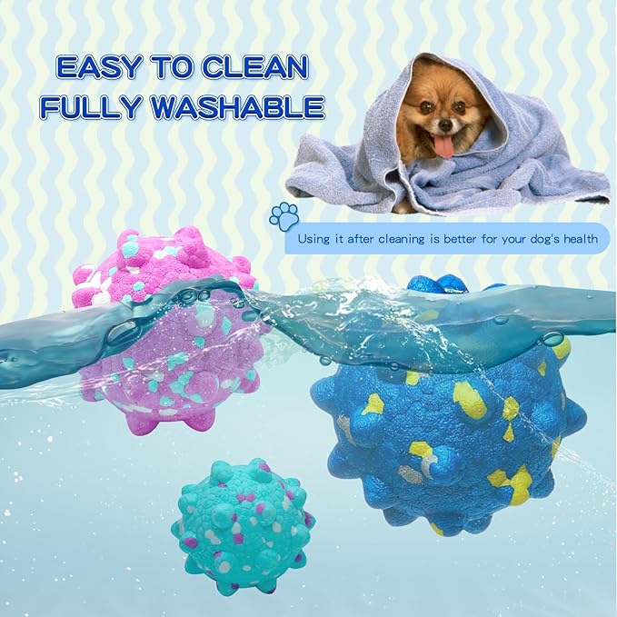 2 Pcs Tough ETPU Dog Balls for Aggressive Chewers - Bouncy, Interactive Floating Chew Toys for Fetch & Water Play with Medium Large Dogs