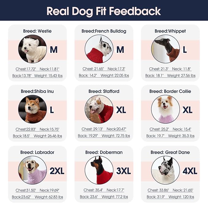 IECOii Big Girl Dog Sweater Dress, Cable Knit Sweater for Extra Large Dogs Girl, Beige,4XL, Cute Dog Warm Dress for Fall Winter, Good Stretcy Fit Knitwear for Giant Breed Dogs Female Indoor & Outdoor