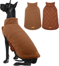 Kuoser Reversible Dog Coat – Warm Fleece & Quilted Waterproof Dog Jacket, Double-Sided Cold Weather Dogs Winter Coat with Harness Hole, Windproof Pet Snow Vest for Small Medium Large Dogs, Brown 3XL