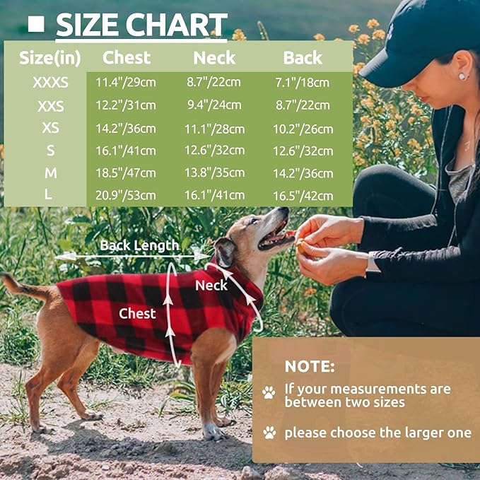 KAMA BRIDAL Spring Autumn Winter Coat Pullover Fleece Vest for Cats Small and Medium Dogs Thin Sweater Red & Black Plaid (Red, M)