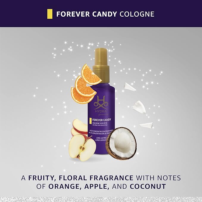 Hydra Forever Candy Pet Cologne, Finishing Cologne for Dogs and Cats, Grooming Spray, 4.4 Ounces