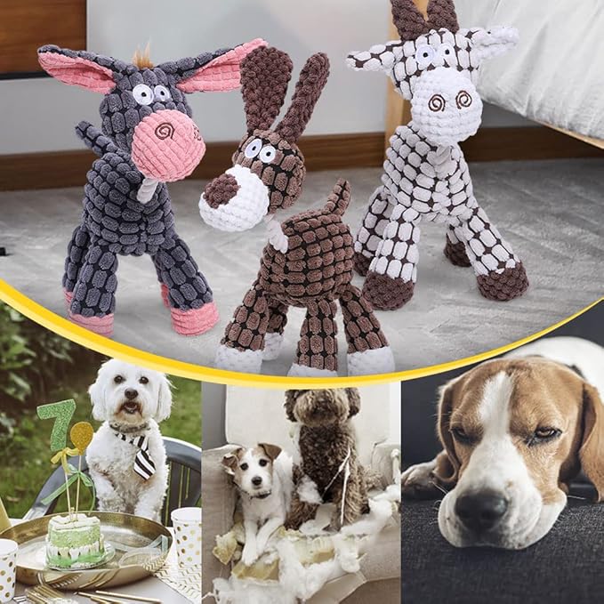 Soputry Plush Squeak Pet Toy, Interactive Stuffed Sound Toy for Small Medium Large Dogs