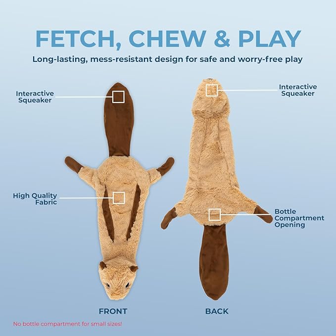 Best Pet Supplies Squeaky Dog Toys with Soft Durable Fabric for Small, Medium and Large Pets Interactive Toy for Indoor Play, Supports Active Biting and Play - Monkey, Squirrel, Large