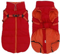 Geyecete Winter Warm Coat Waterproof Dog Winter Jacket with Harness Traction Belt,Windproof Pet Outdoor Jacket Dog Autumn-Red-L