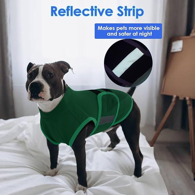 MIGOHI Dog Anxiety Relief Coat,Comfort Anxiety Vest for Dogs,Adjustable Dog Anxiety Calming Wrap for Fireworks,Thunderstorm,Travel,Separation,Anxiety Jacket for Large Dogs,L,Green