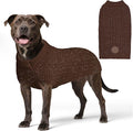 KYEESE Dog Sweater with Leash Hole Warm Pullover with Reflective Yarn for Small and Medium Dogs Male Soft Knit Pullover Boy Dog Coats Cozy Lightweight Thick Sweater,Khaki,Large