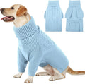 Queenmore XXL Dog Sweater, Dog Sweaters for Large Dogs Girl or Boy, Dog Christmas Sweaters XXL, Winter Big Dog Sweatshirt Knitwear, Pet Chunky Warm Coat for Small Medium Size Dogs, Blue XXL