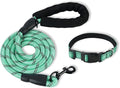 Nylon Dog Leash for Medium Large Dogs, 5-FTReflective Heavy Duty Leash with Comfortable Handle & Poop Bag Dispenser Ring, 1/2 Inch Wide, Secure Reinforcement for Walking (Teal Blue, M)